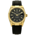 Sky-Dweller | Gold | Black Dial | Rubber Strap (Oysterflex Style)