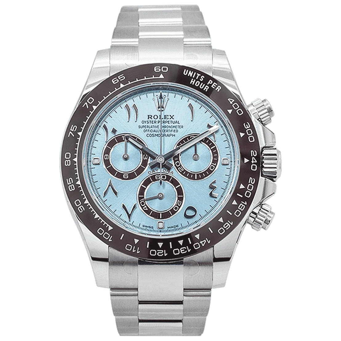 C0SMOGRAPH DAYT0NA SS CERAMIC ROMAN BLUE DIAL 40MM